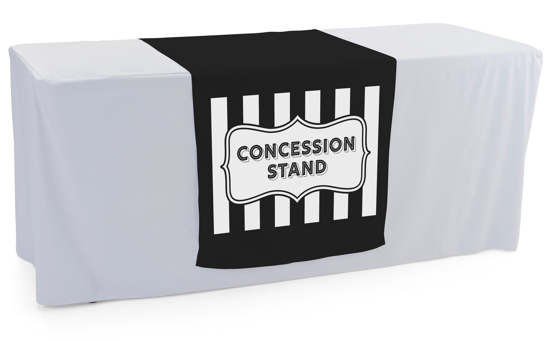 Black printed table runner with polyester material 