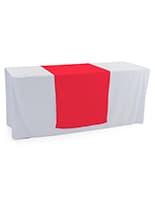 Red table runner with overall length of 80 inches