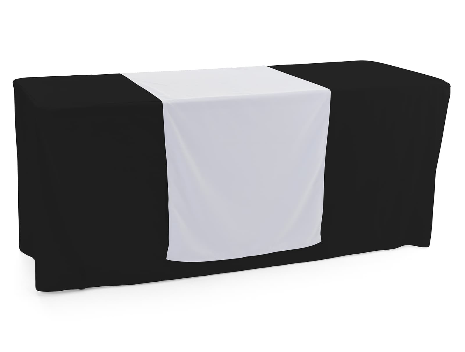 White table runner with flame retardant finish