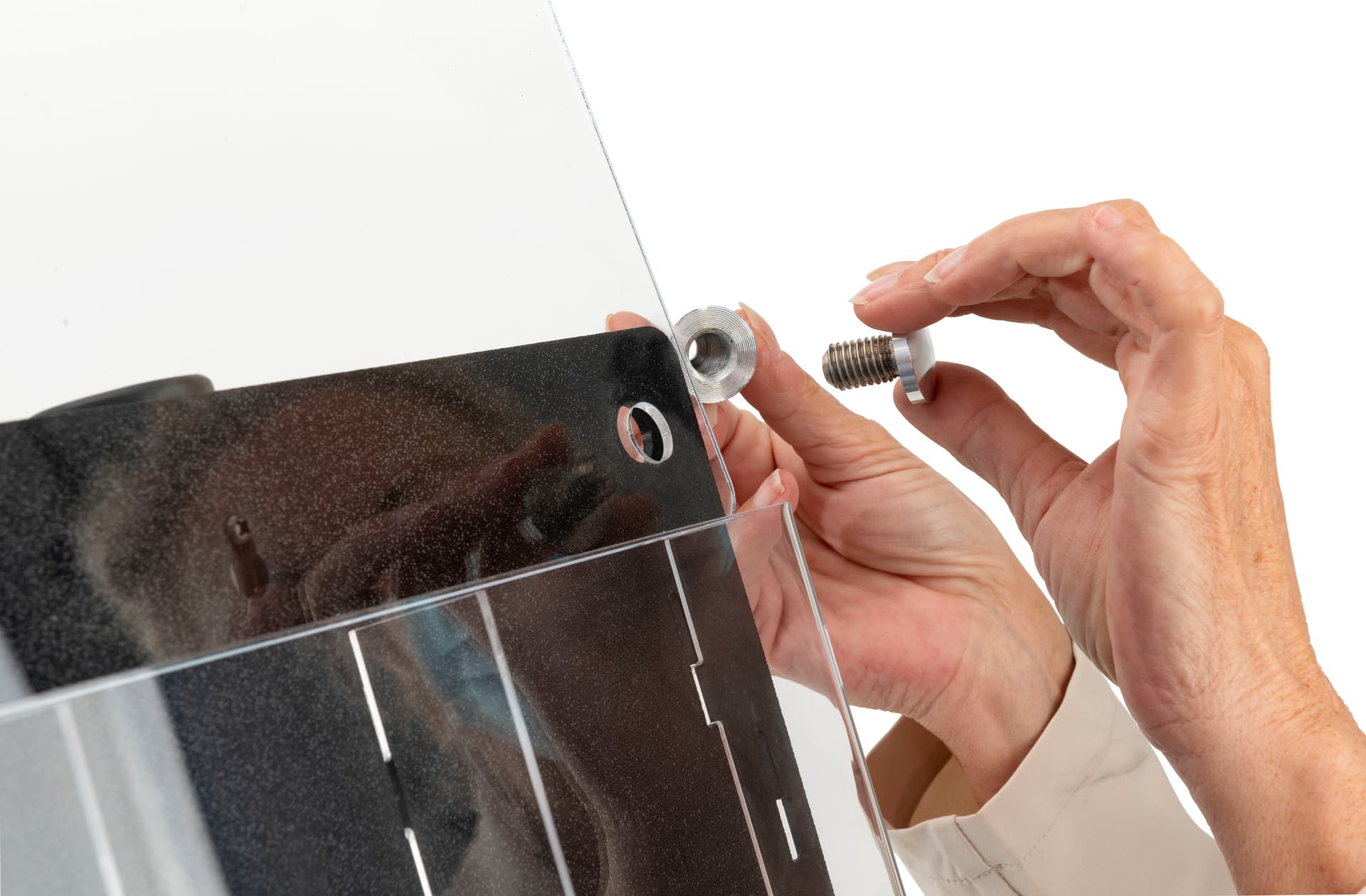 Custom display sign header for acrylic literature holders with assembly tools included 