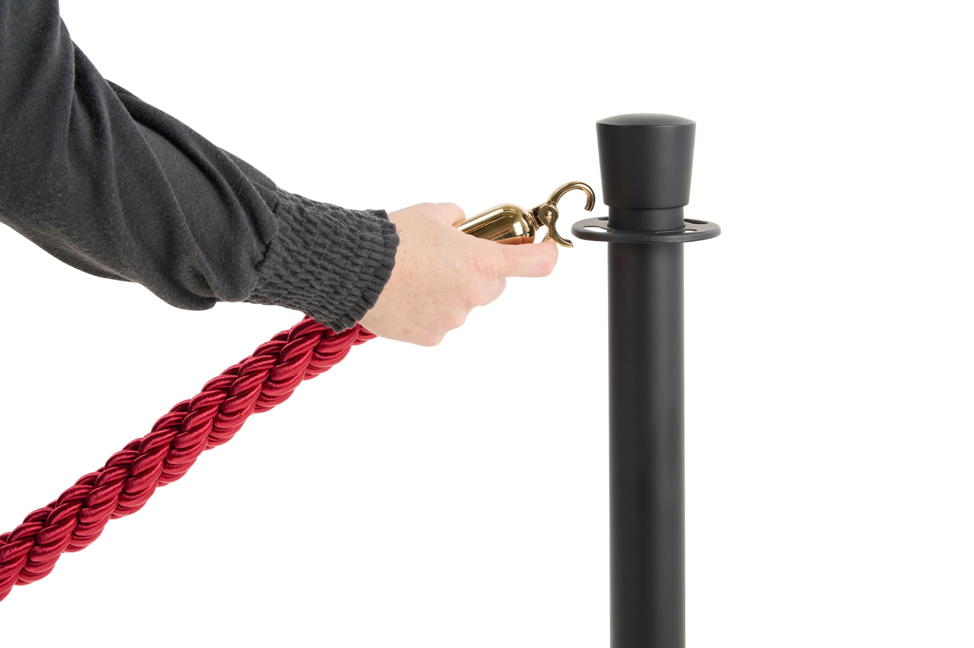 Stanchion post for easy crowd control expansion