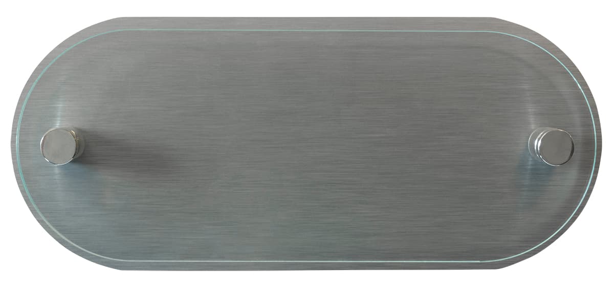 Clear Acrylic Door Sign with Brushed Aluminum Backer