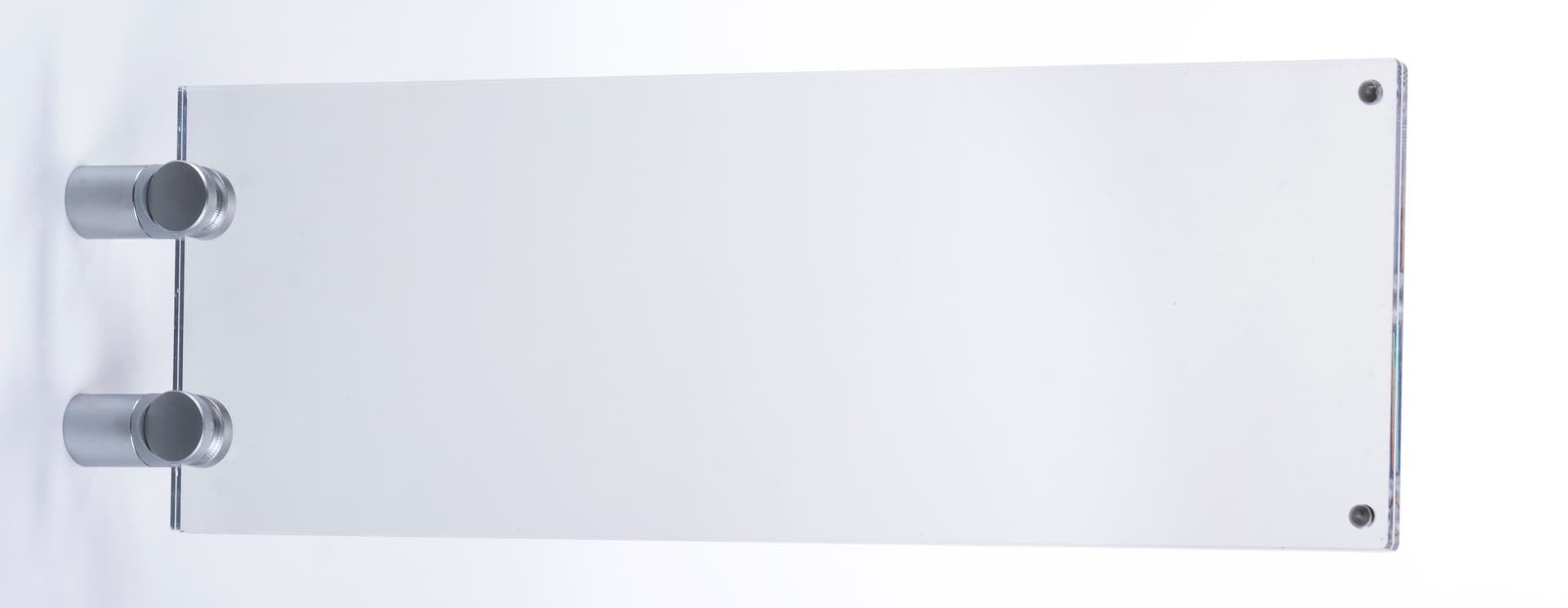 Sign Holder for Hallway w/ Silver Standoffs