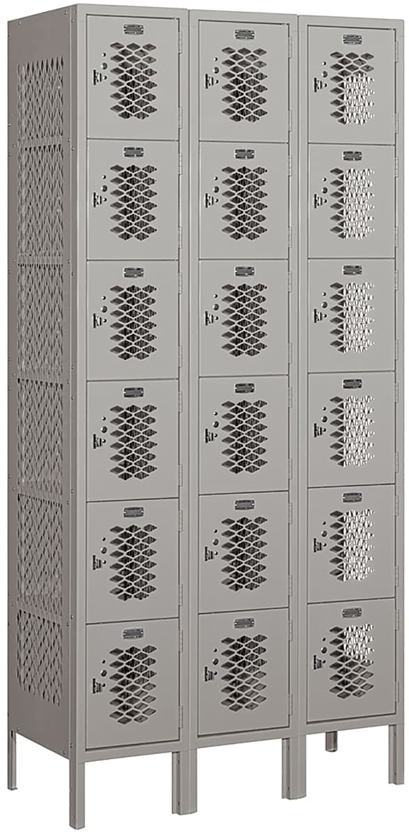 6 Tier Vented Locker with Gray Finish