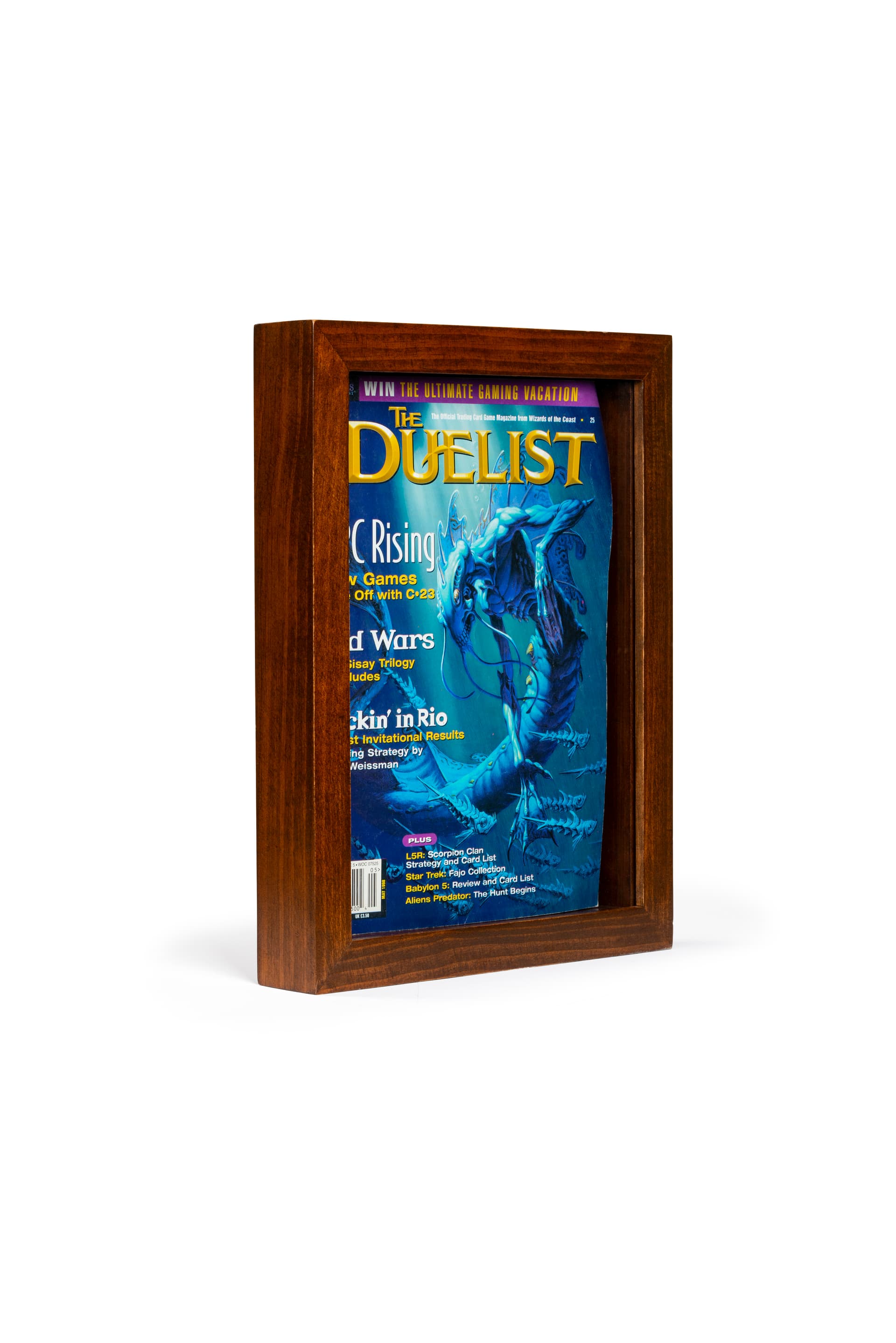 Magazine Cover Frame | Wall Mounting w/ Dark Stain Finish | Displays2Go