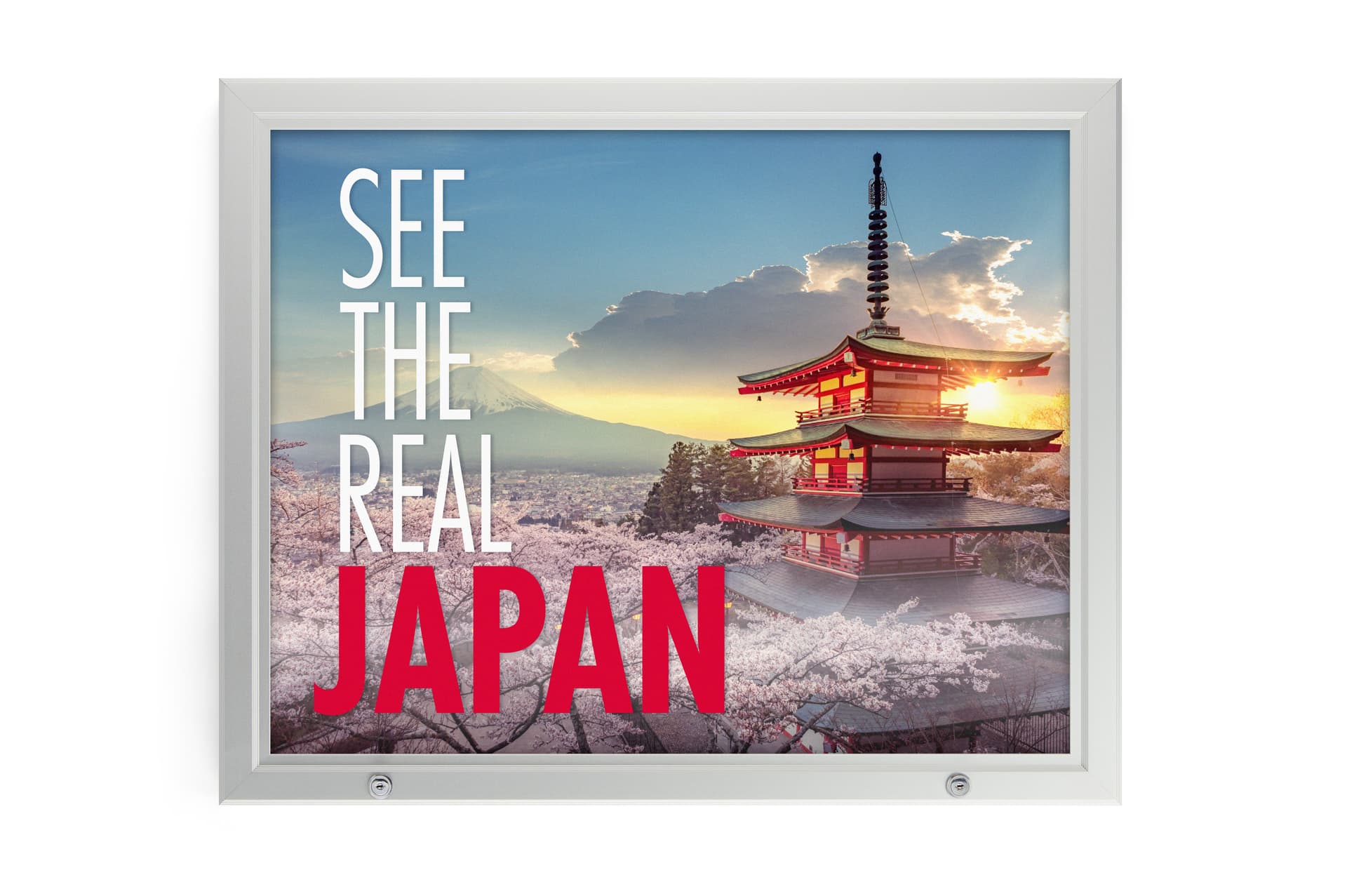 Locking poster board in landscape orientation