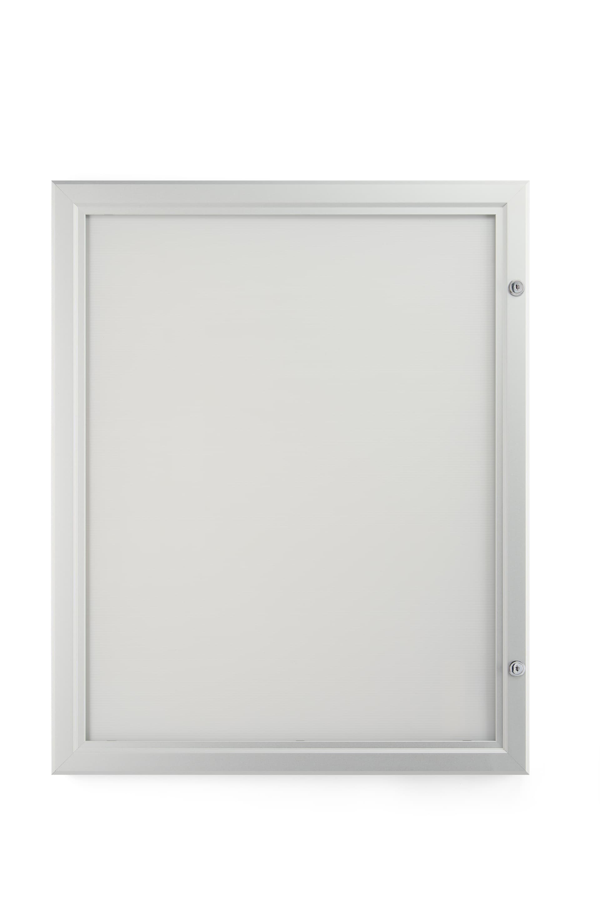 Locking poster frame in brushed silver finish