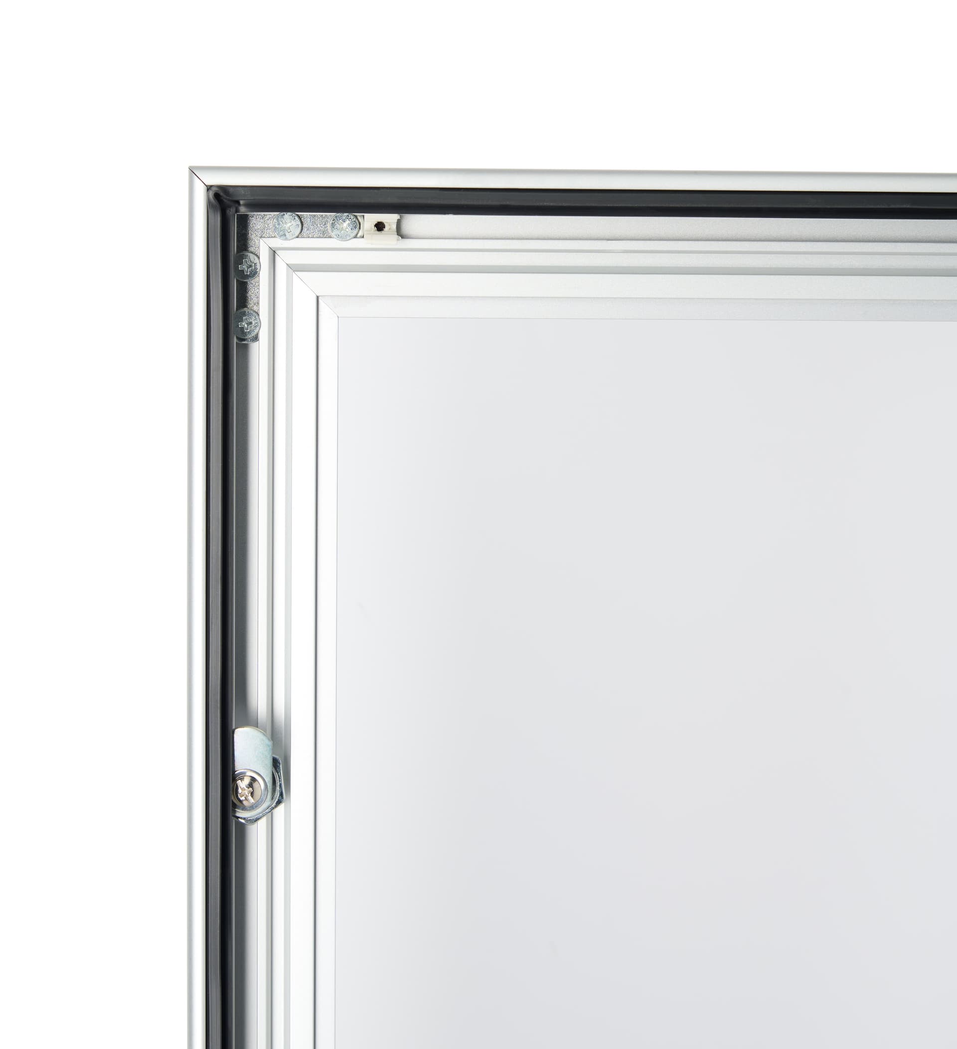 Locking poster frame with rubber gasket