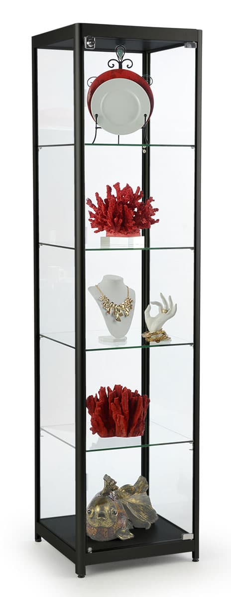 Propped Black Knock Down Tower Showcase