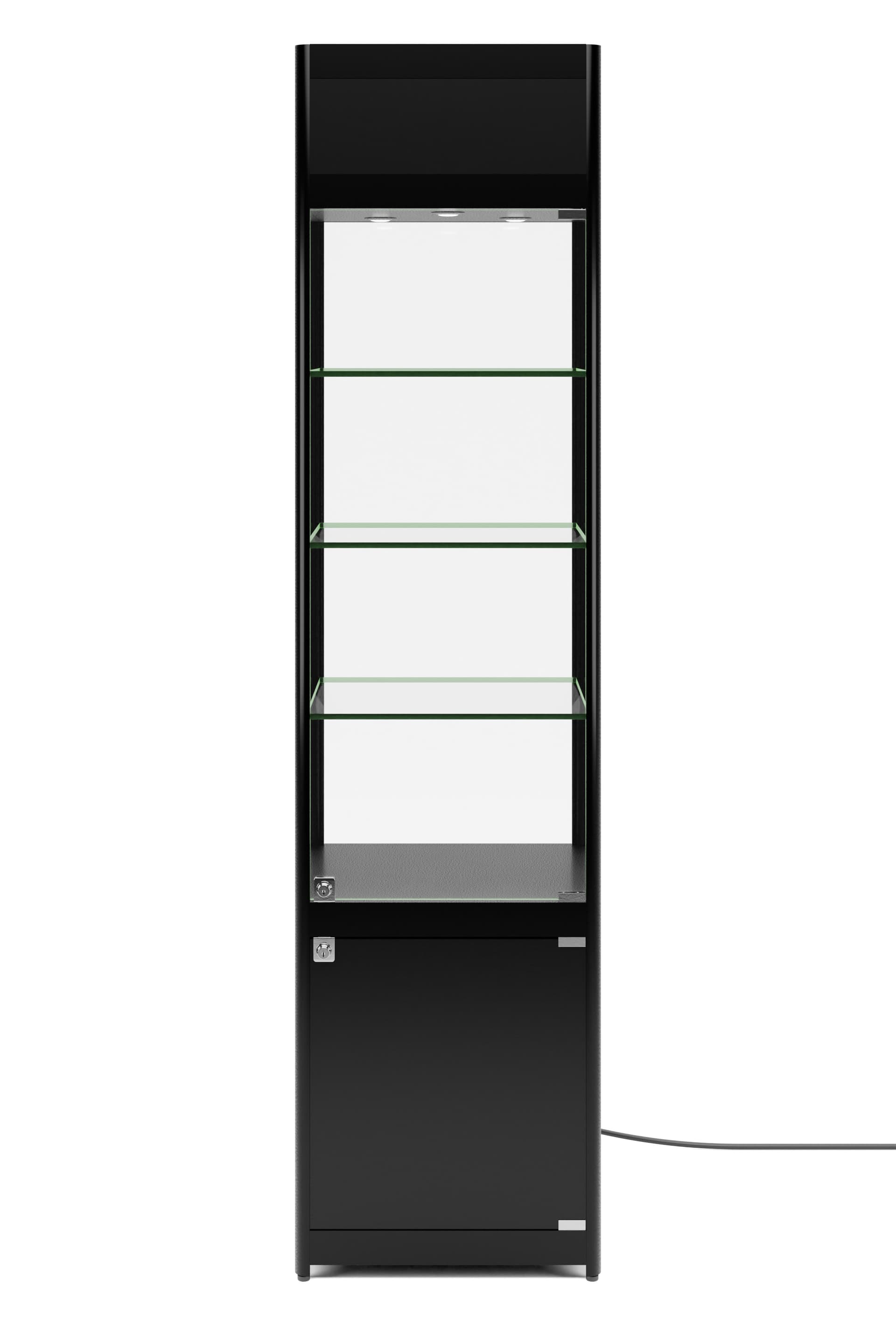 LED display case tower with 17" cabinet depth