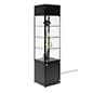18" LED Display Case w/Cabinet Base, Adjustable Shelves & Locking Hinged Door - Black