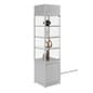 18" LED Display Case w/Cabinet Base, Adjustable Shelves & Locking Hinged Door -Silver