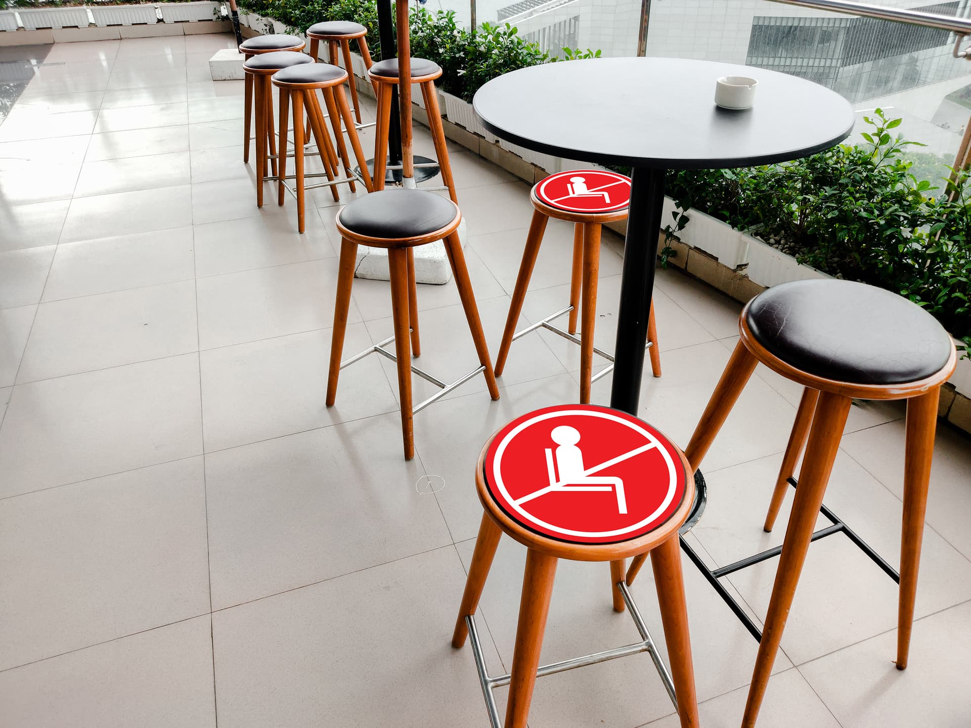 8 inch do not use seating sticker with pre-printed graphic 