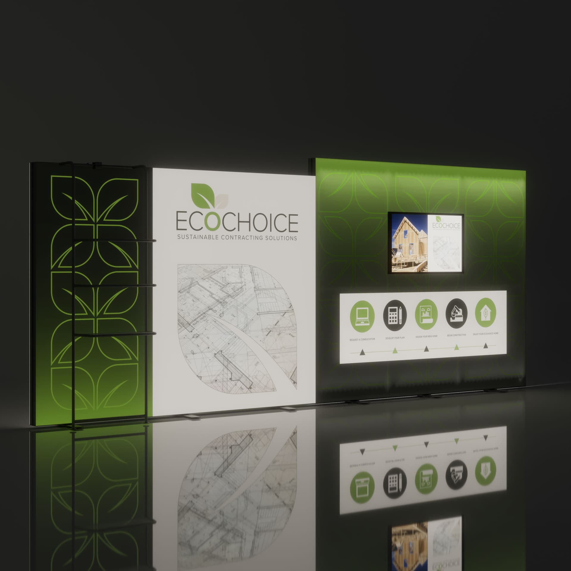 LED illuminated trade show backdrop