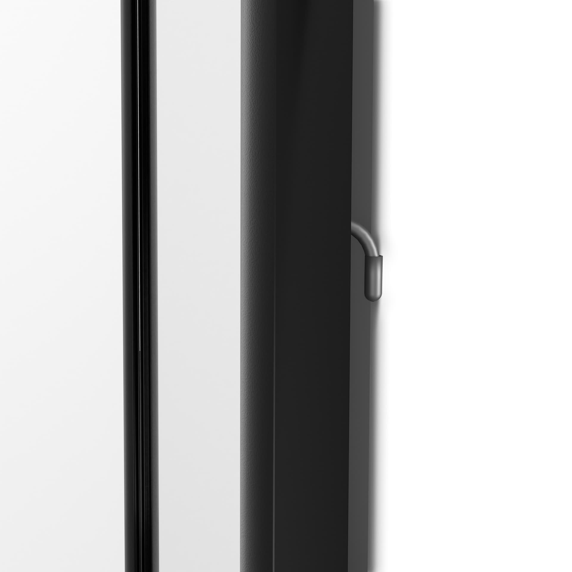 Black poster holder with gravity latch