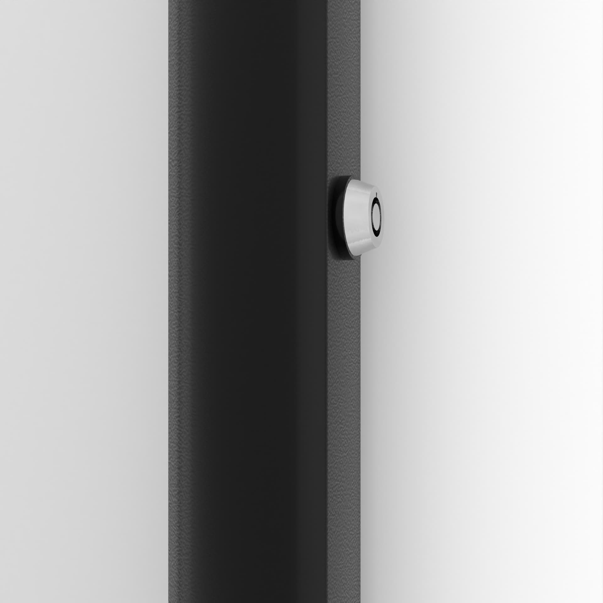 Black poster hanger with plunger lock