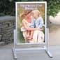 T-Frame Sidewalk Sign Stand, Double Sided, Snap Frame - Silver