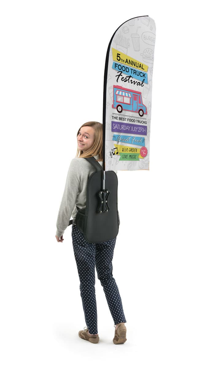2-Sided Shark Fin Backpack Marketing Flag for BPBS2S