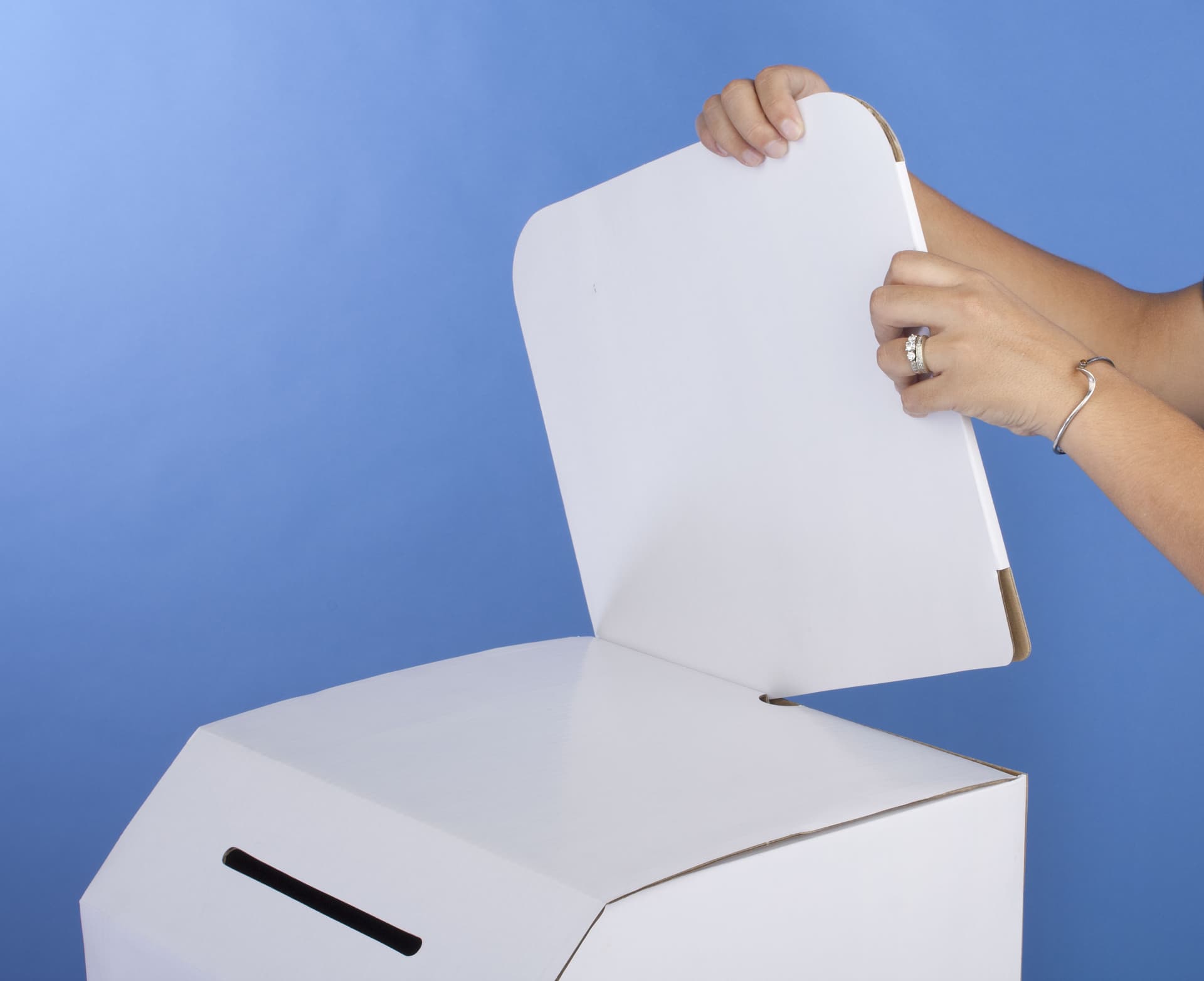 floorstanding corrugated ballot box
