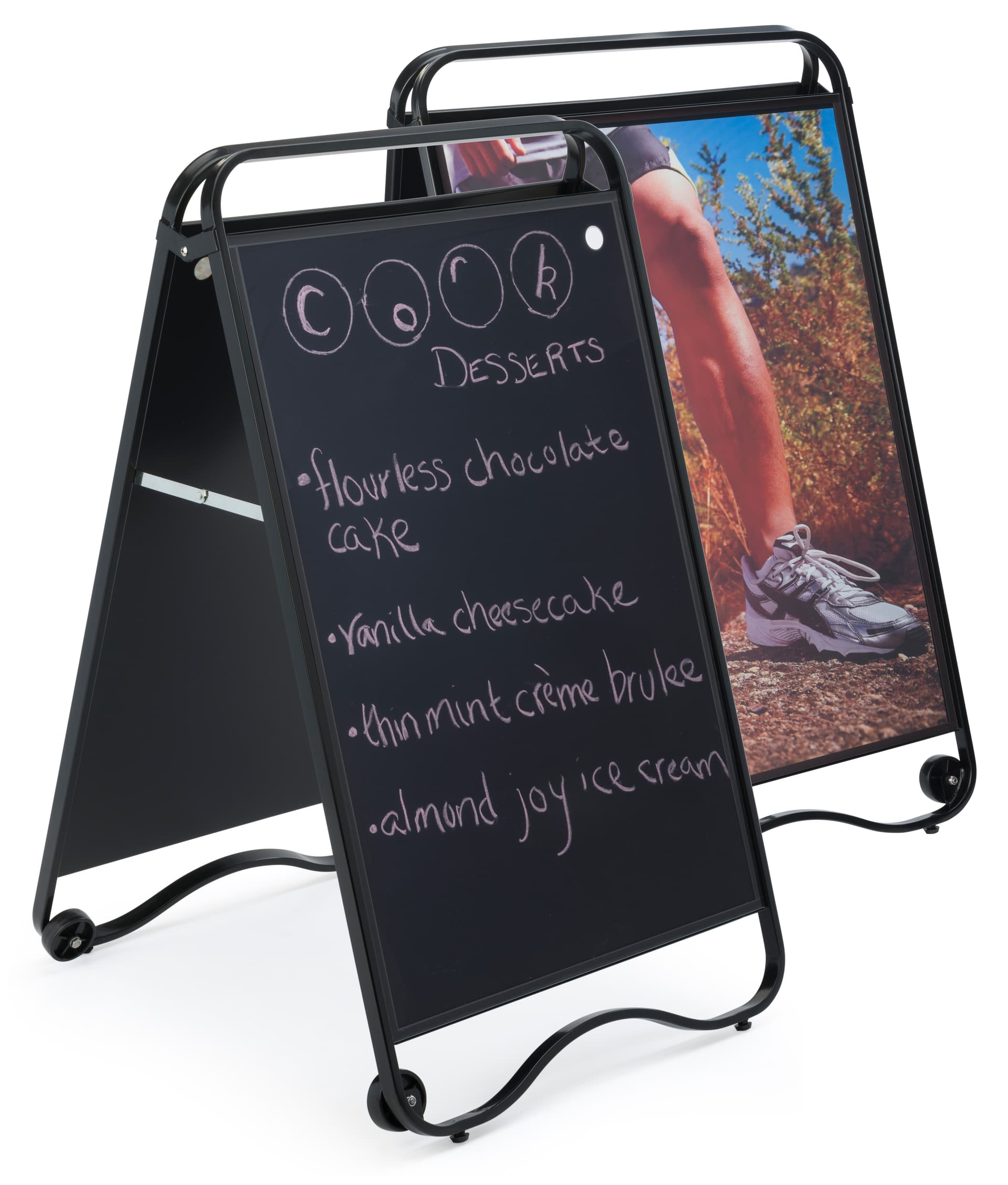 Black Chalkboard Display Fixture Sandwich Board