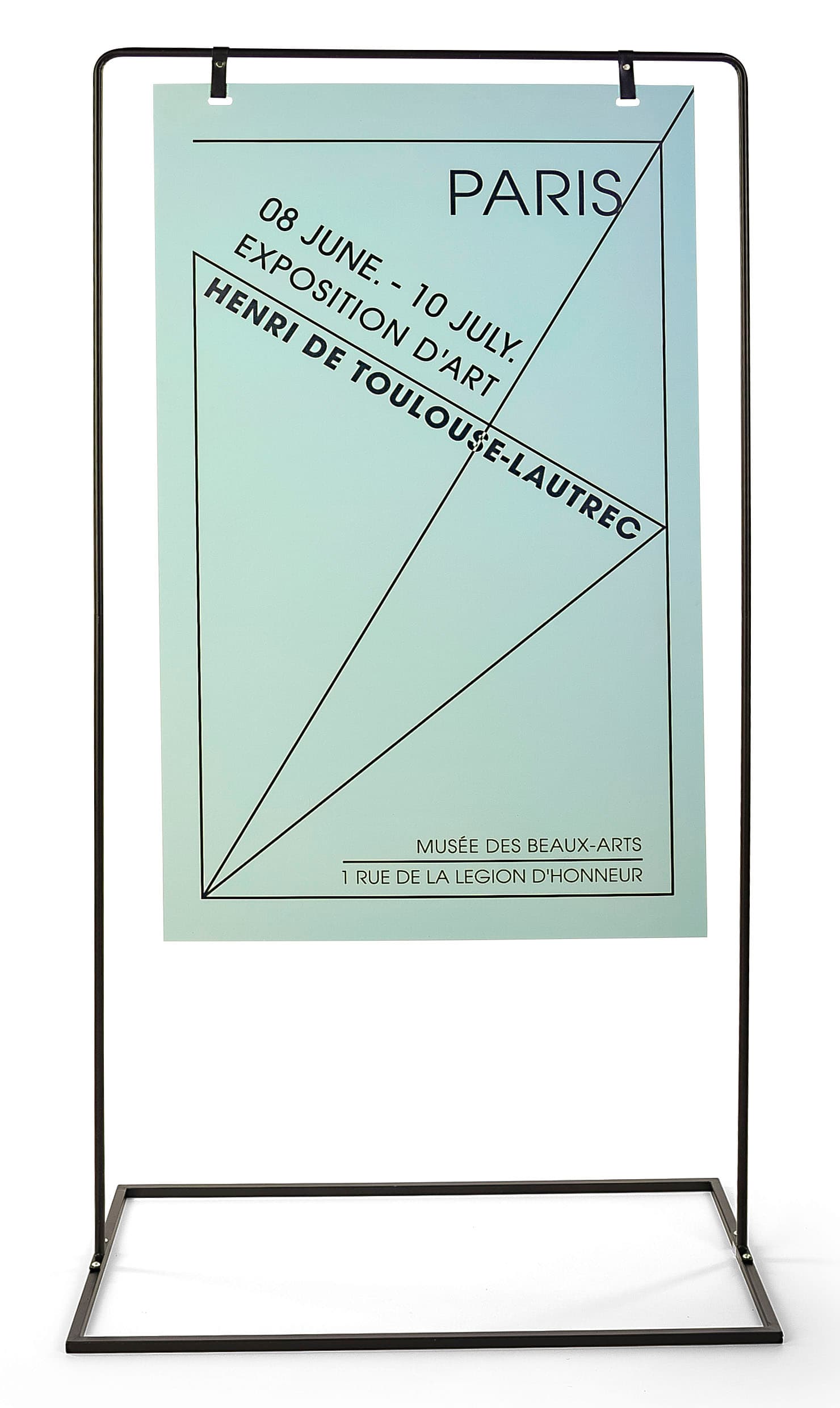 Minimalist sign stand with 34 inch wide base
