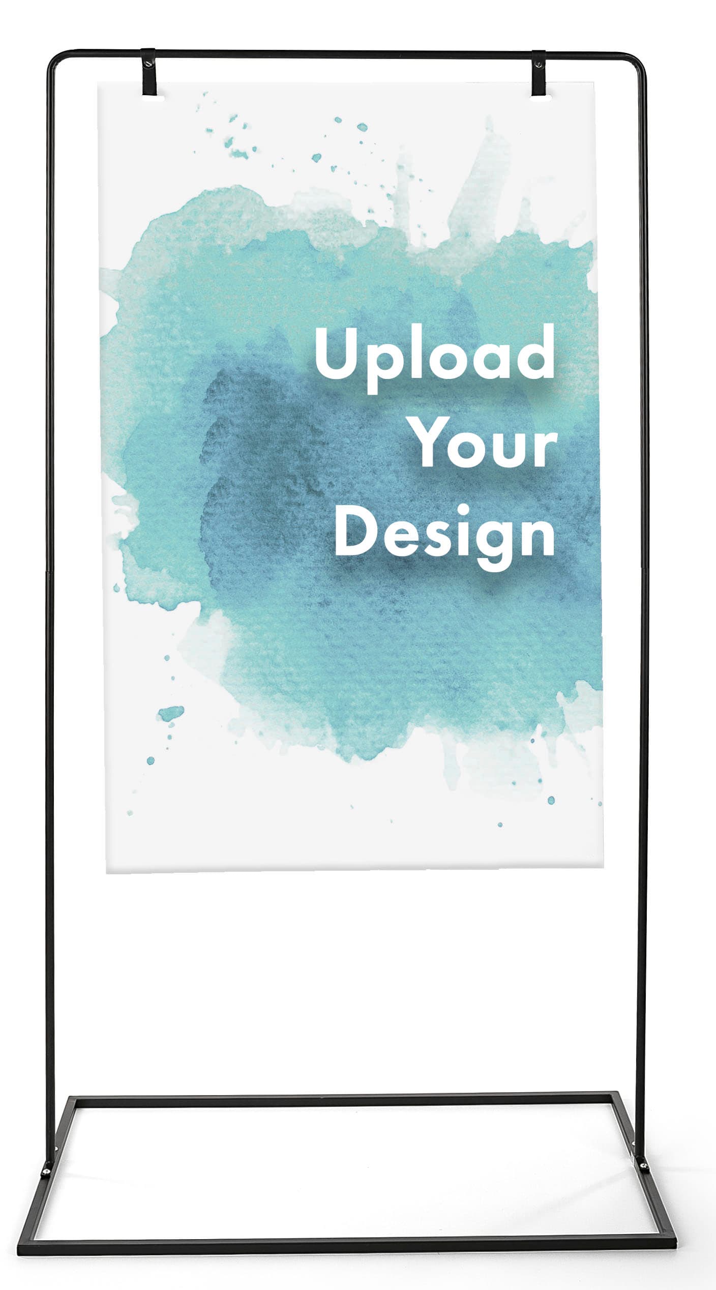 Minimalist sign stand with personalized graphics included