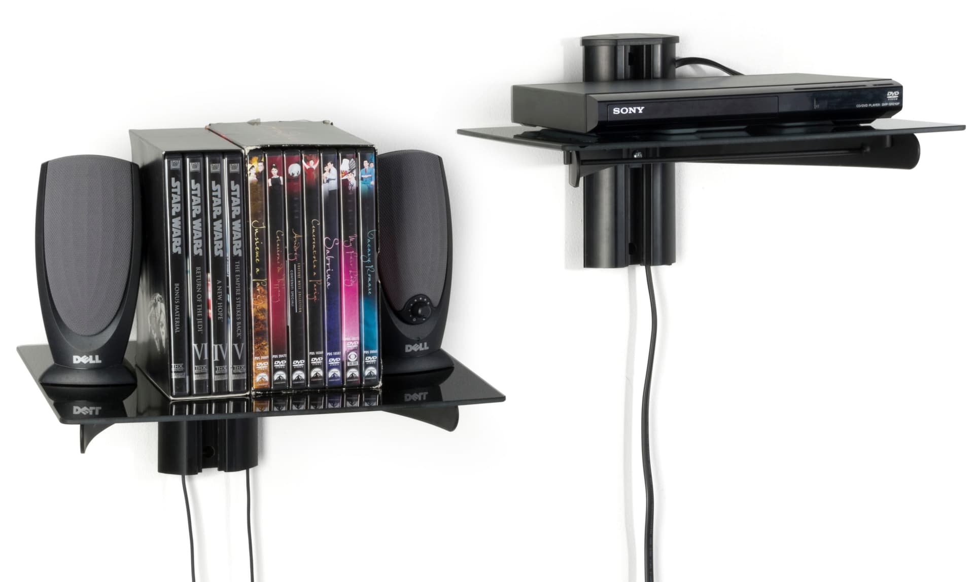 Two Wall Mount Glass Shelf