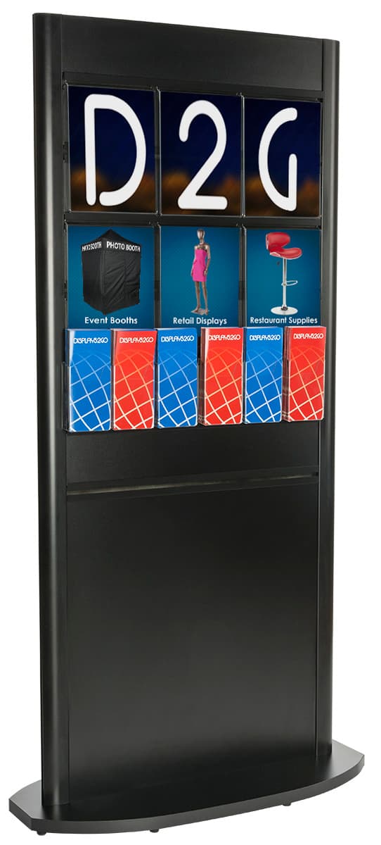 Black Slatwall Lobby Display with Leaflet Holders