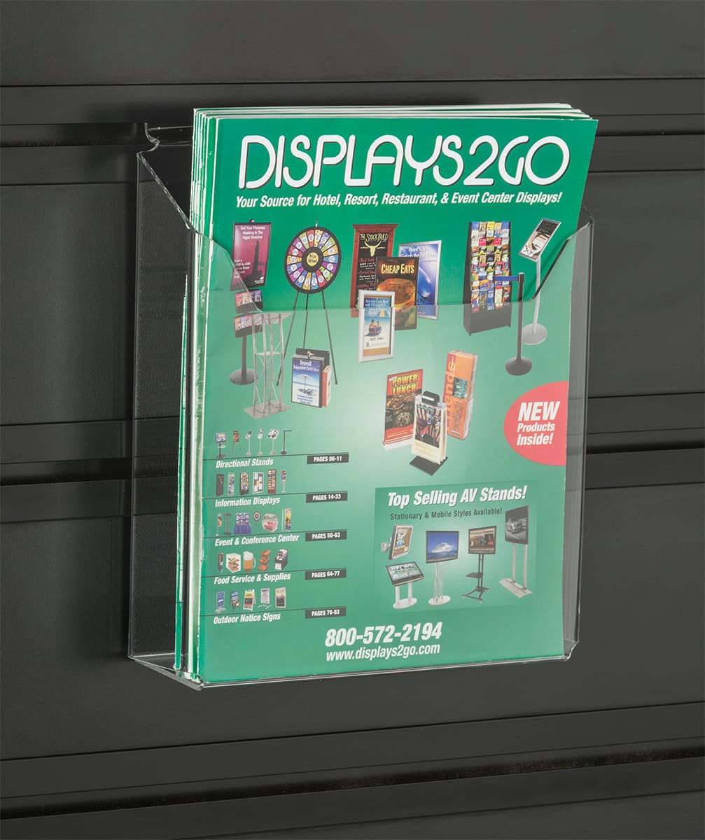 Slatwall Tower Literature Holder with 12 Magazine Pockets