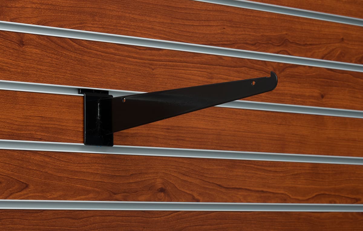 Metal slatwall 12" black shelf bracket