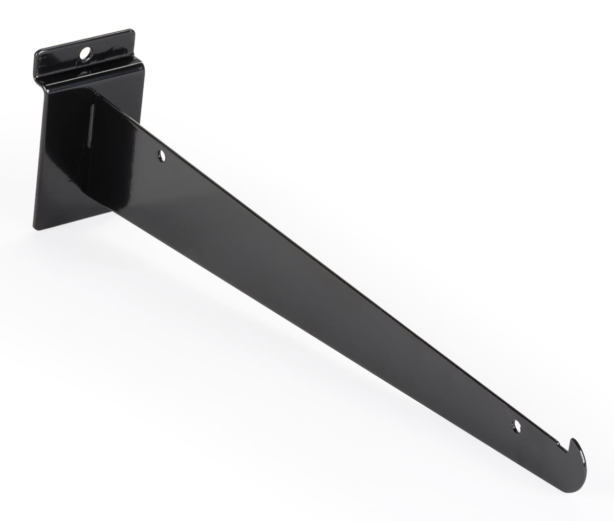 Set of 2 slatwall 12" black shelf bracket