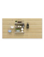 Large Maple Slot Wall Panel Board with Home Decor Displayed