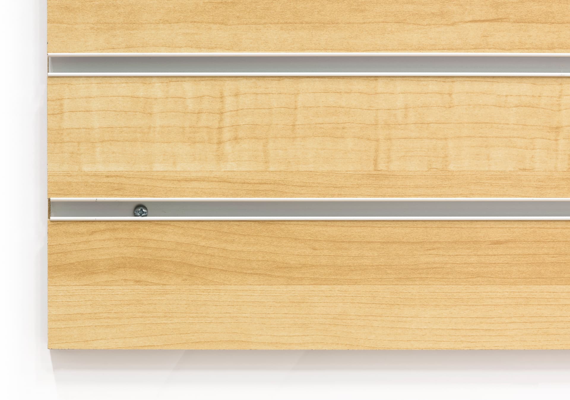 Close Up Edge of Large Maple Slot Wall Panel Board