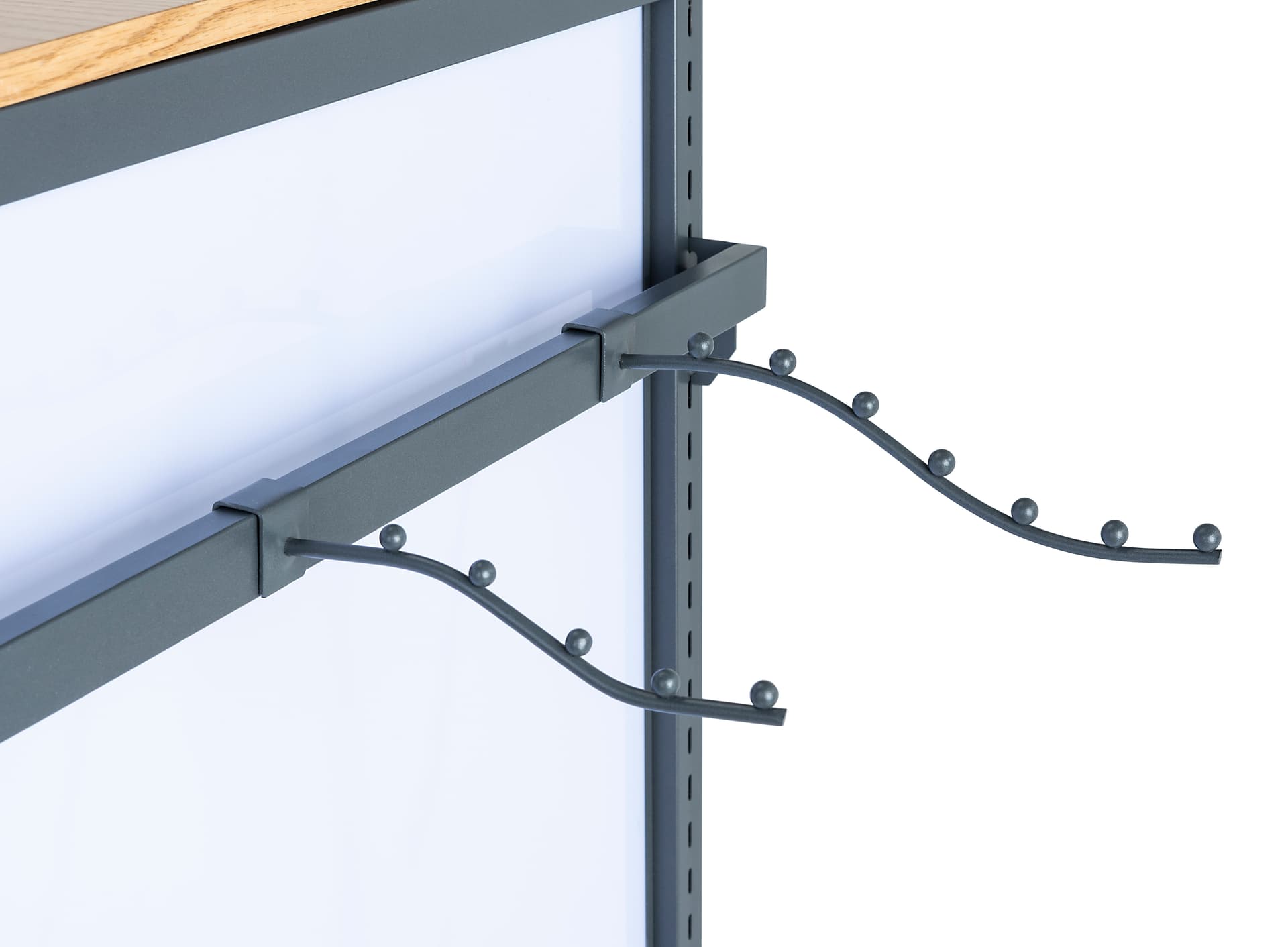 Waved waterfall hanger set for SM4HBB with set of 16 hooks per unit including eight 8 inch hools and eight 12 inch hooks