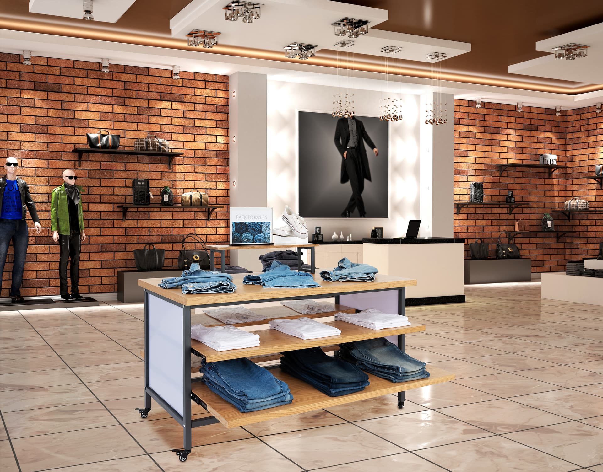 Tiered display table with modern and sleek design