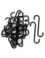 Black iron s hooks with powder coated finish