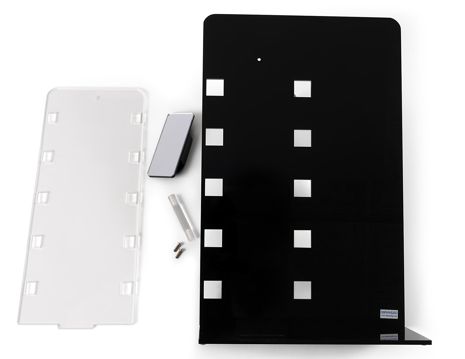 Standing optical lens display with collapsible design