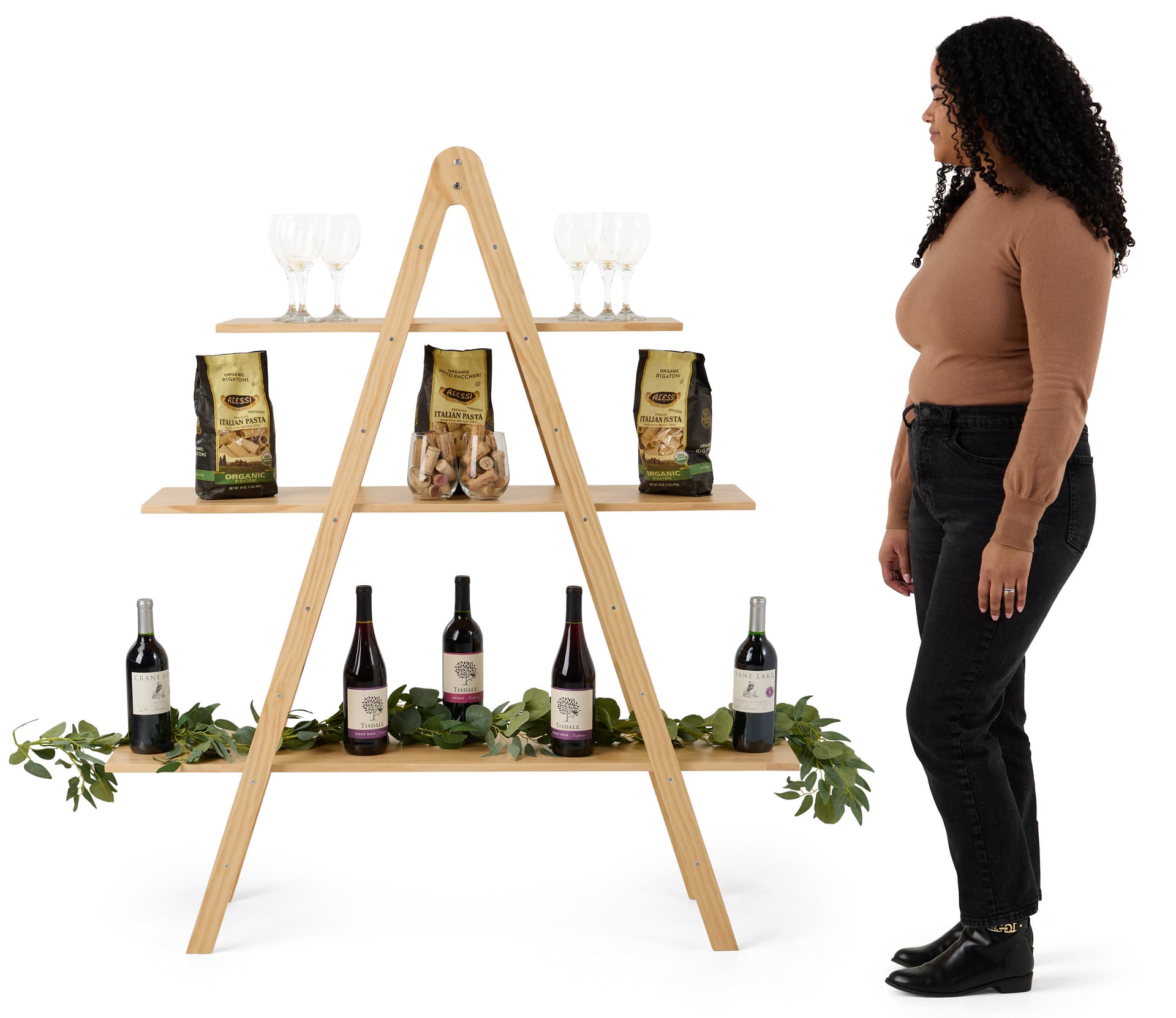 A-frame shelf with three shelves
