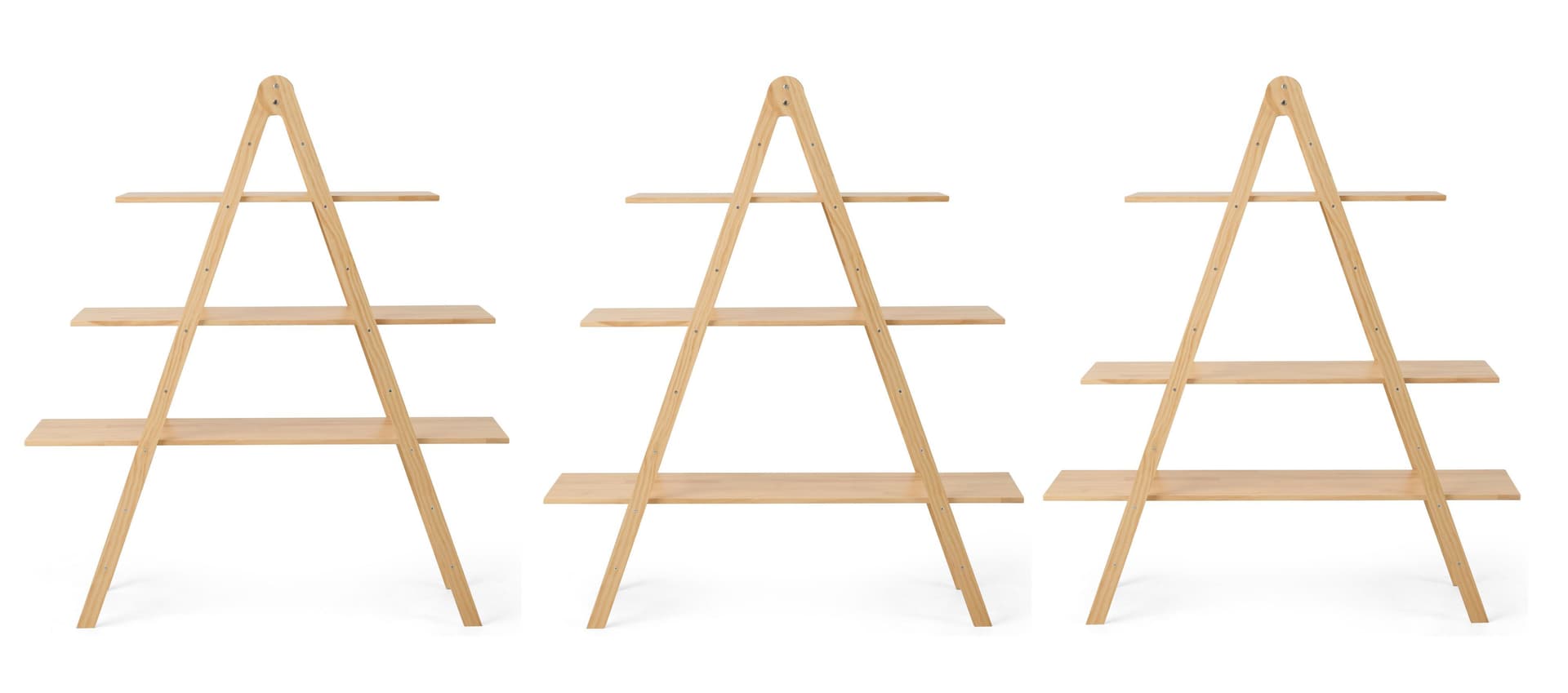 A-frame shelf with modular design