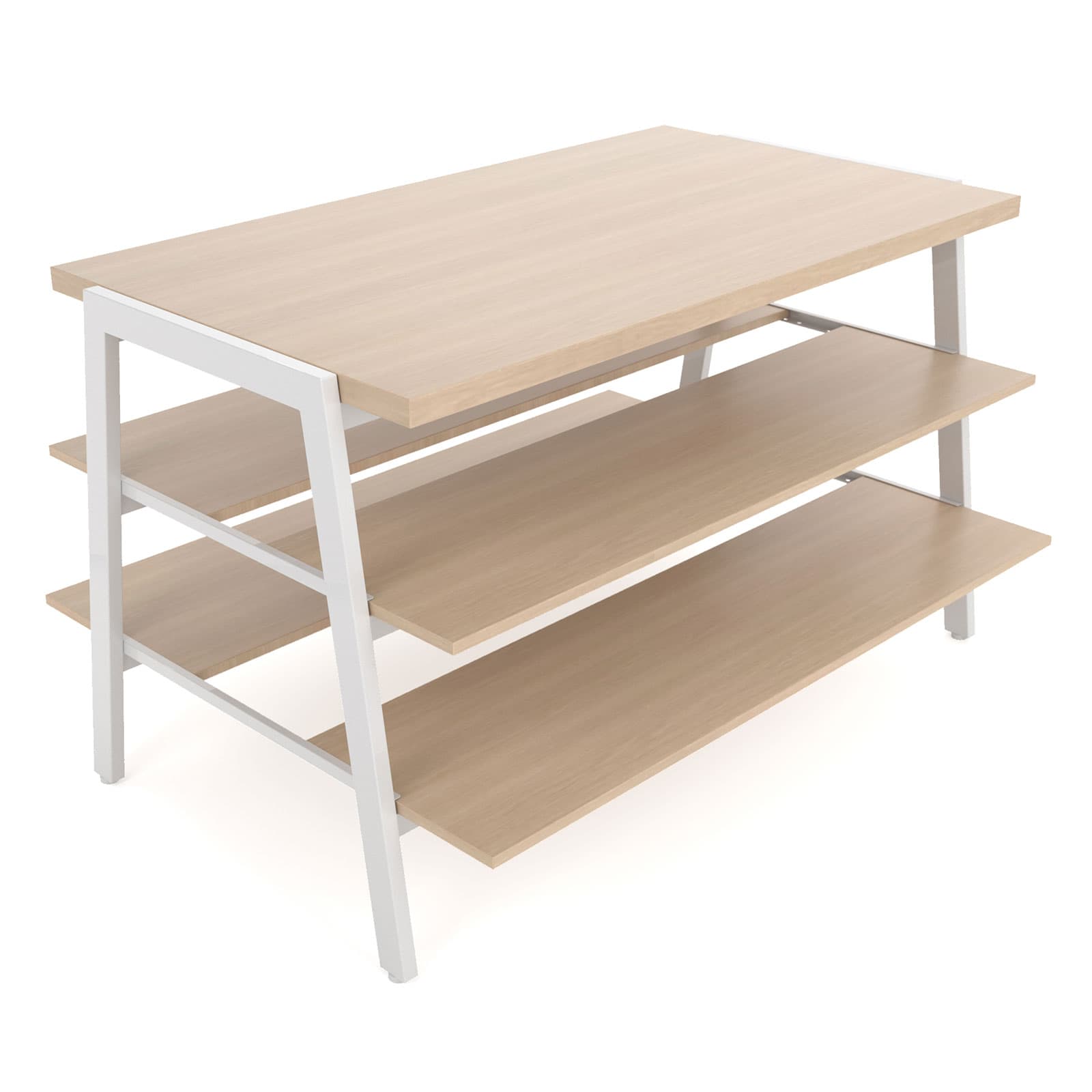 3 tier display table for retail shops, boutiques, and other environments