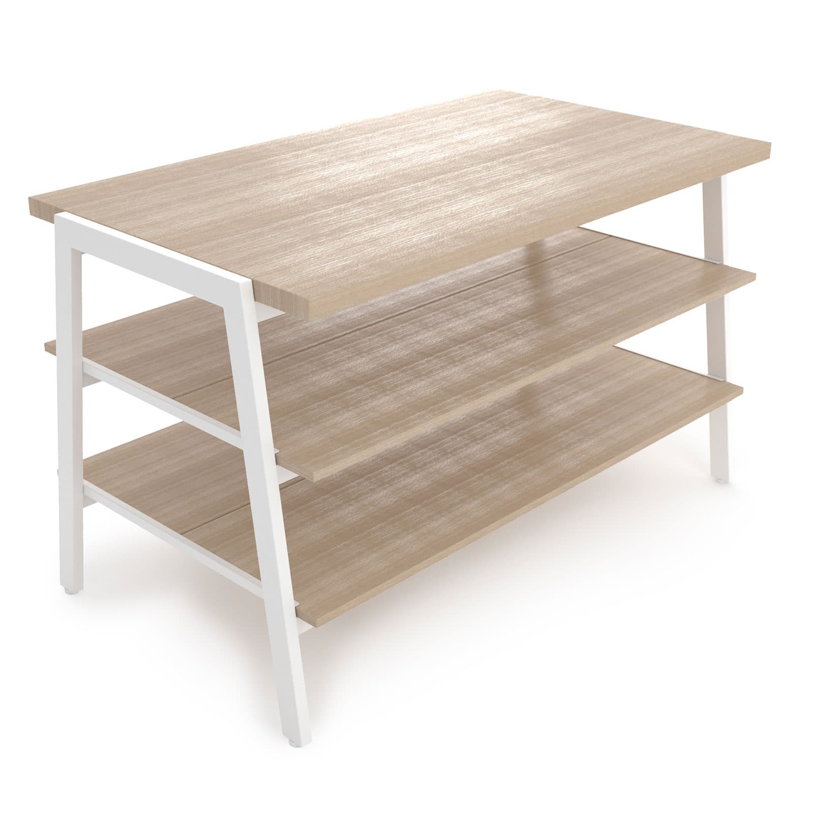 3 tier display table with clean lines and modern design