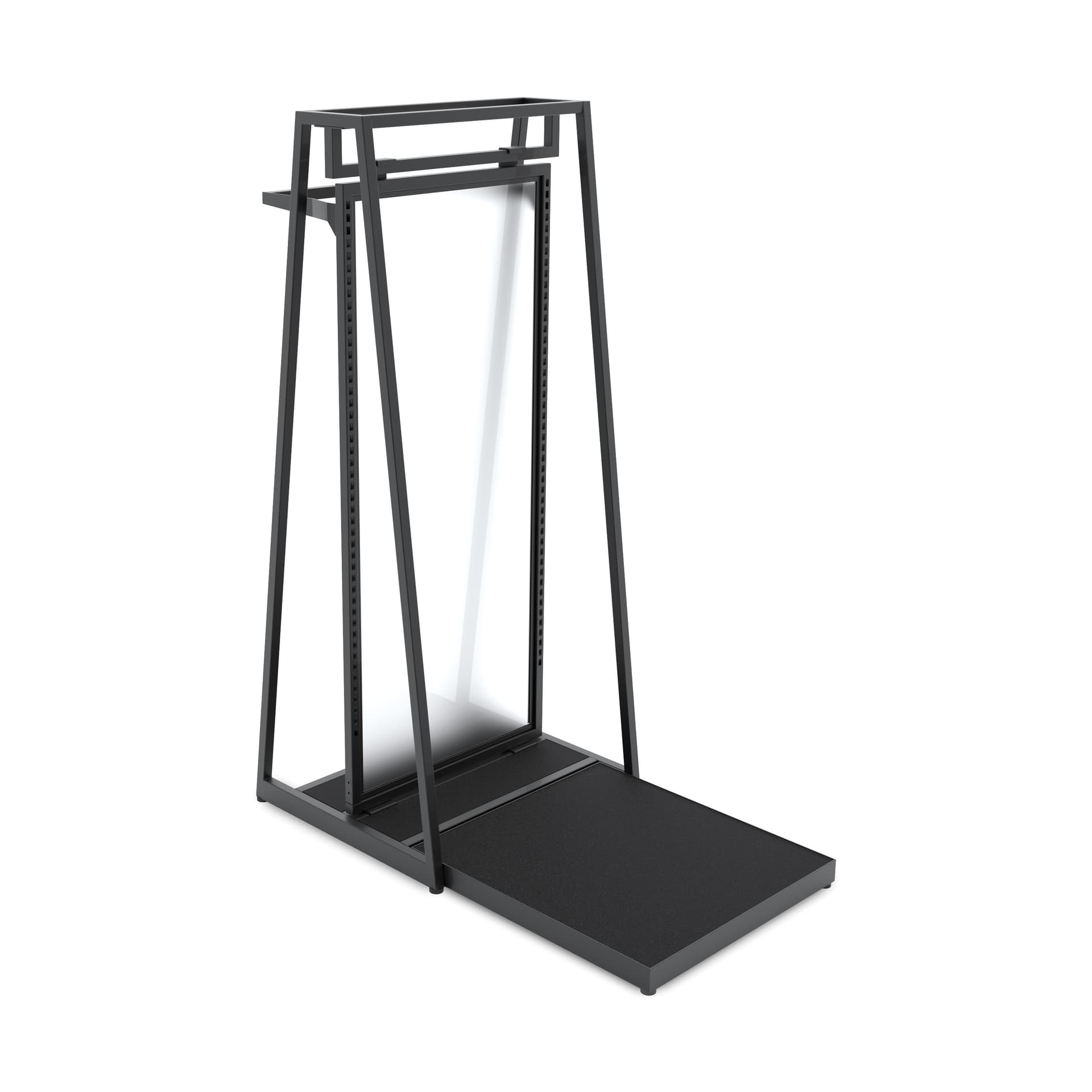Garment display rack with matte black finish