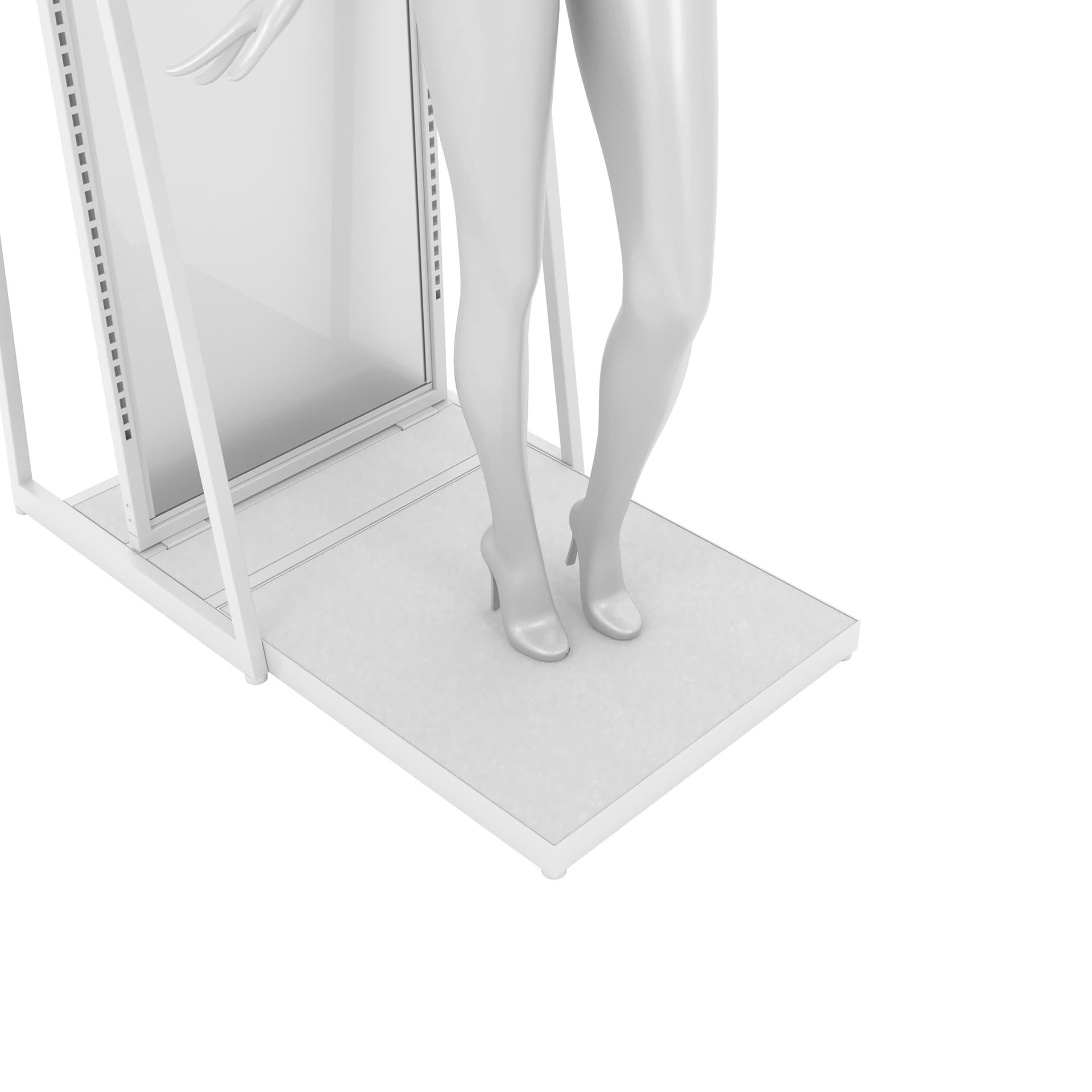 Garment display rack with removable mannequin platform 