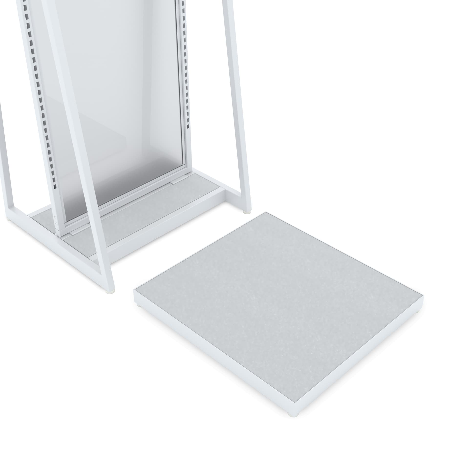 Garment display rack with melamine wood insert base 