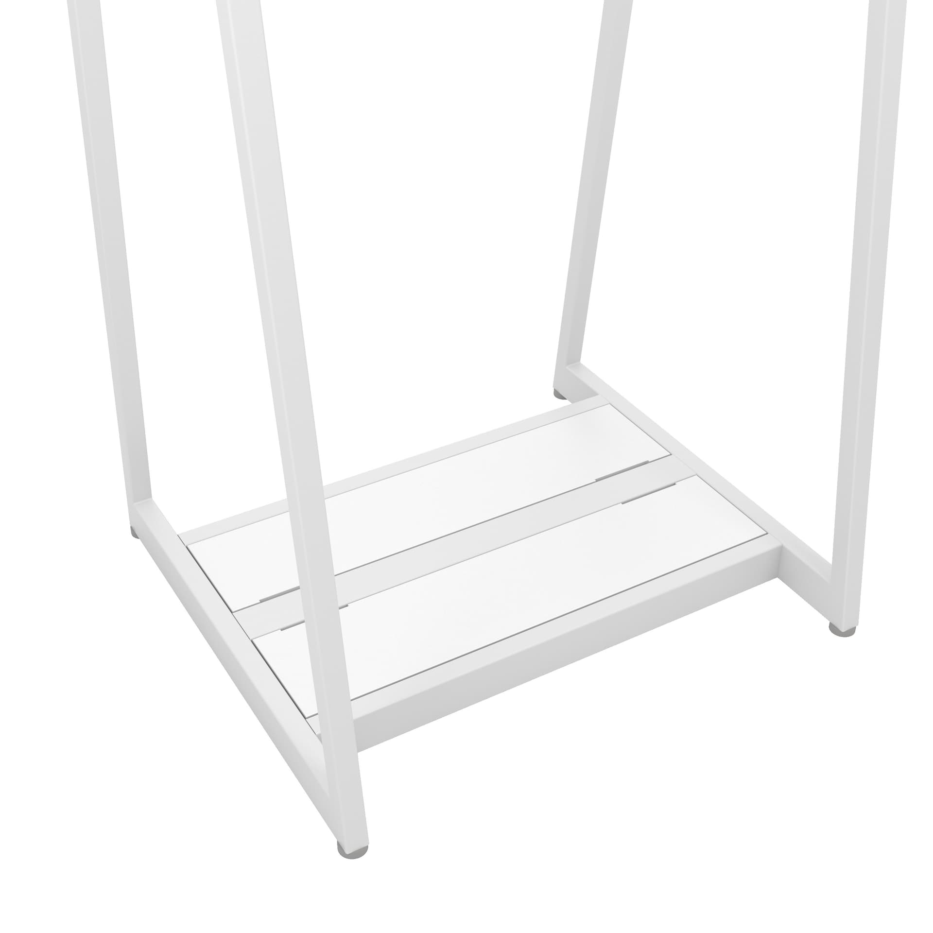 Retail clothes rack with reversible melamine base 