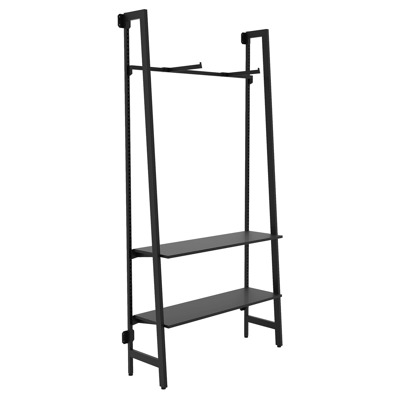 Wall mount a-frame outrigger with matte black finish