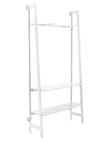 Wall mount a-frame outrigger in white for upscale clothing stores