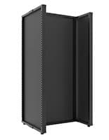 Gondola panel merchandiser features a matte black finish