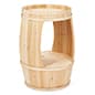 30 Inch Tall Wooden Barrel Dump Bin, Center Window – Natural or Brown