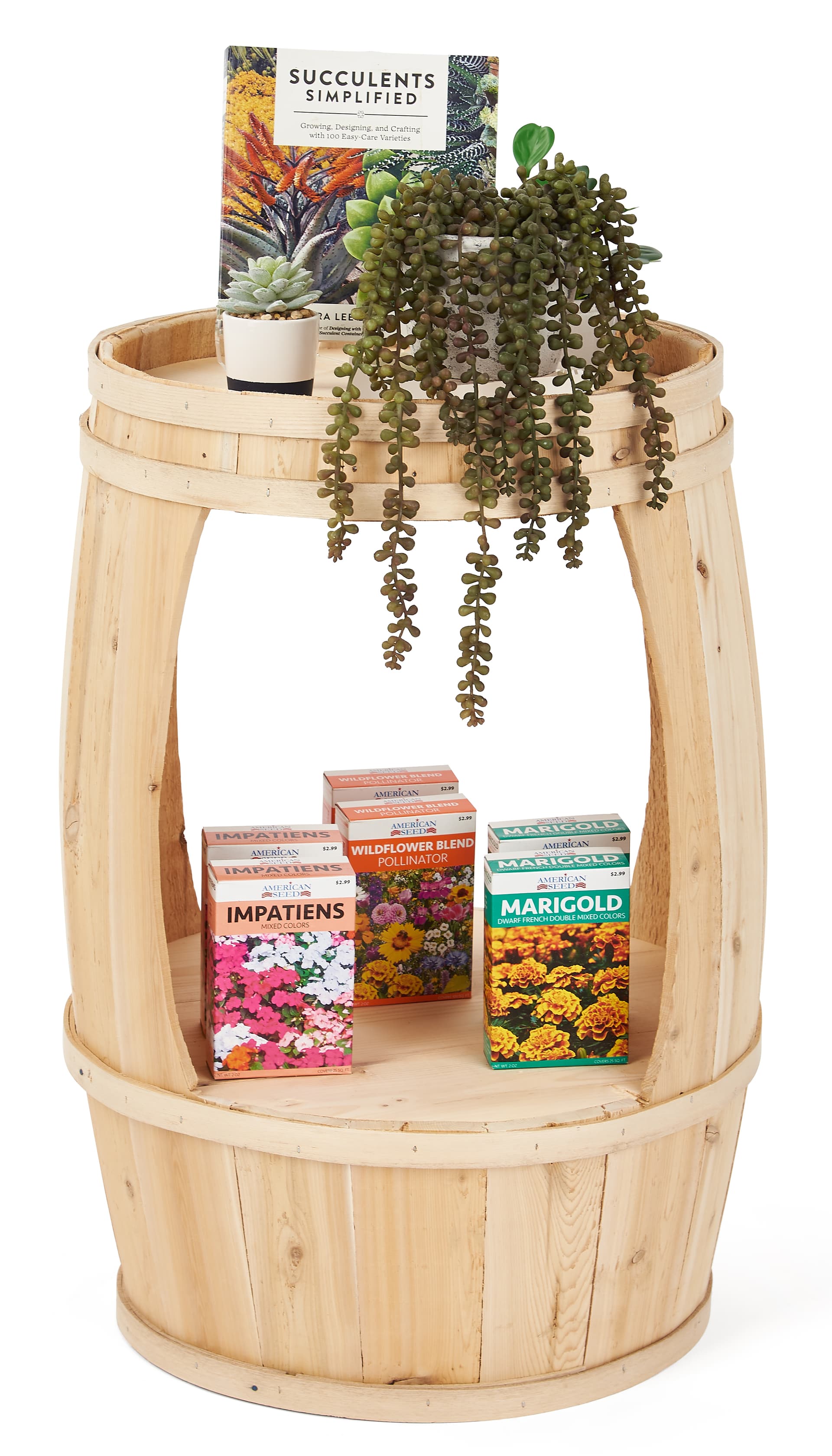 Barrel display handcrafted in the USA